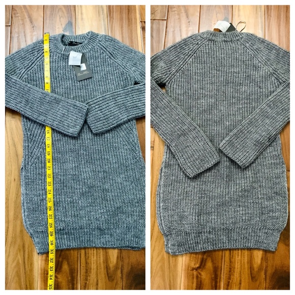 🚫SOLD🚫ZARA GREY CHUNKY KNIT SWEATER JUMPER SLITS - Picture 6 of 10